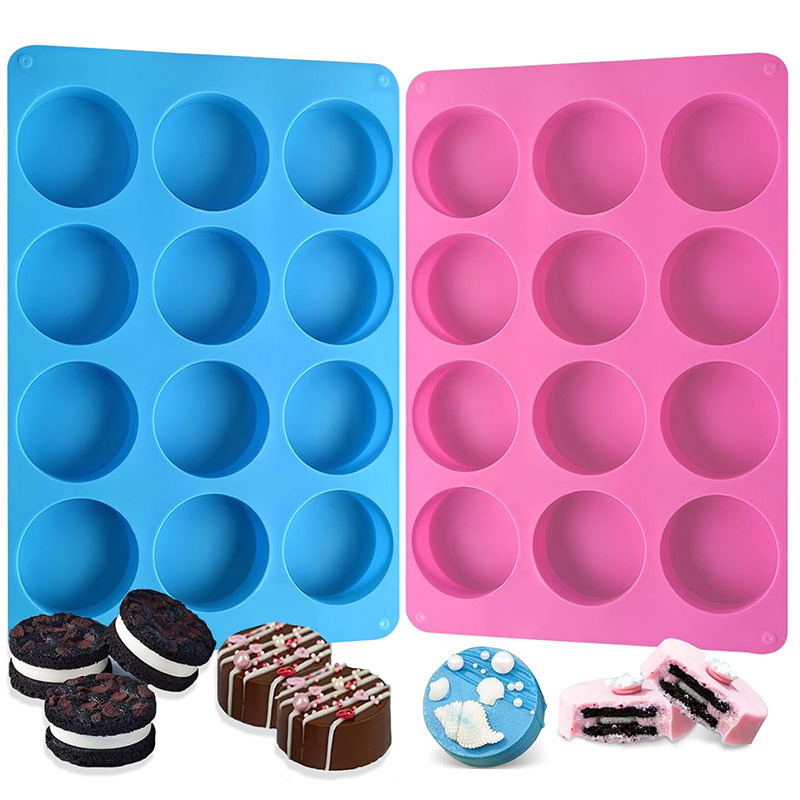 Soap Making Bar - 丸型シリコンモールド 12個取り シリンダー型 チョコレートコーティングクッキー型、食品グレードの手作り石鹸、ゼリー、ケーキ、ゼリーフォーム用ベーキングモールド