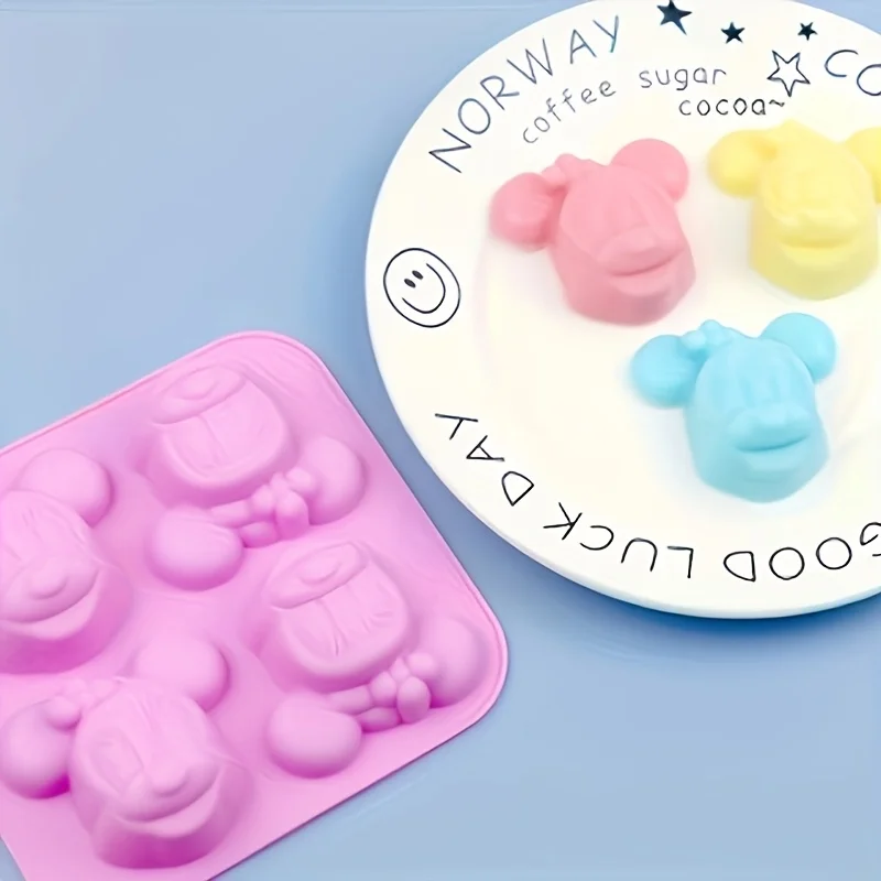 Soap Making Bar - 1個入りミニーカートゥーン型、手工芸品、チョコレート、石鹸作り、シリコン型、DIY装飾樹脂アクセサリーに最適です。