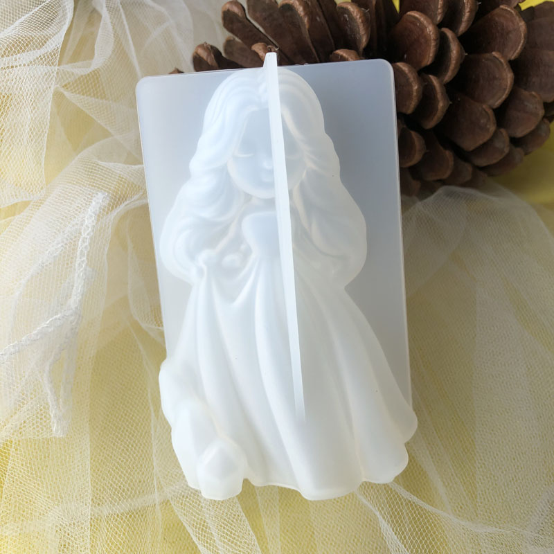 Soap Making Bar - 3D かわいいプリンセスシリコーンキャンドルモールド天使の女の子石鹸樹脂石膏作る型 DIY 人間チョコレートベーキングツール家の装飾のギフト
