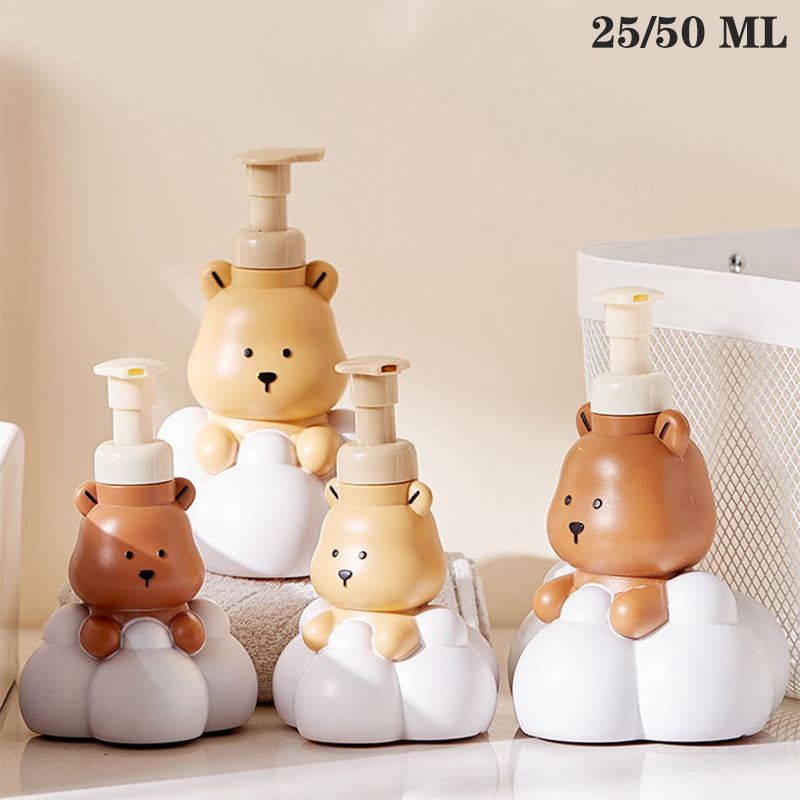 Soap Making Things - 漫画のクラウドベア発泡ソープディスペンサー、バスルームハンド消毒剤、シャンプーシャワージェル、詰め替え可能なポンプボトル、フォームメーカー
