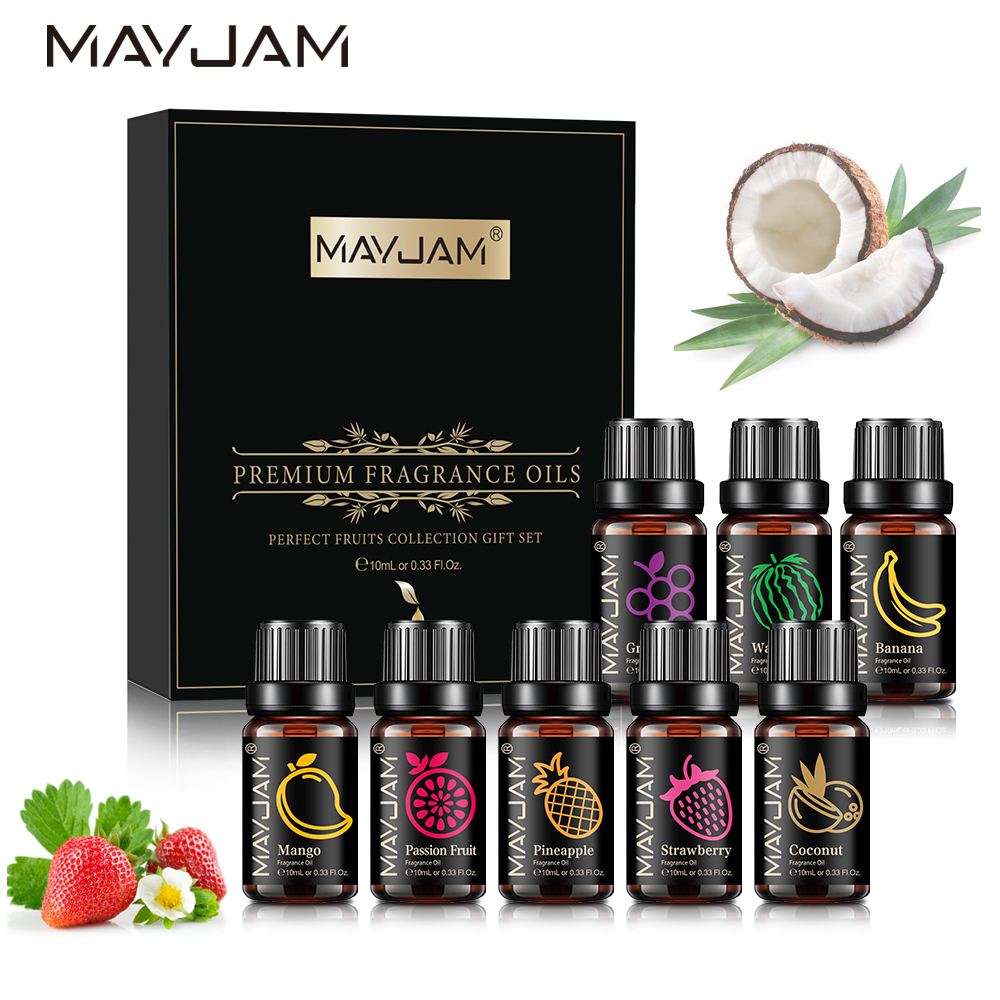 Soap Making Things - MAYJAM フレグランスオイルセット 8 個ギフトボックスフルーツアロマオイル加湿器ディフューザーキャンドル石鹸作り芳香剤