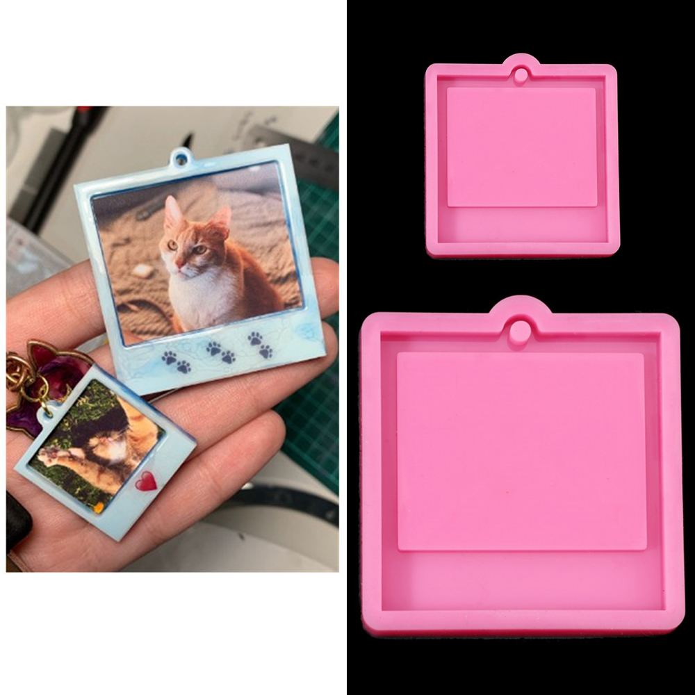 Soap Making Bar - フォトフレームエポキシ樹脂キーホルダー型猫犬タグペンダントシリコーン型 DIY 鋳造工芸品ジュエリーメイキングアクセサリー