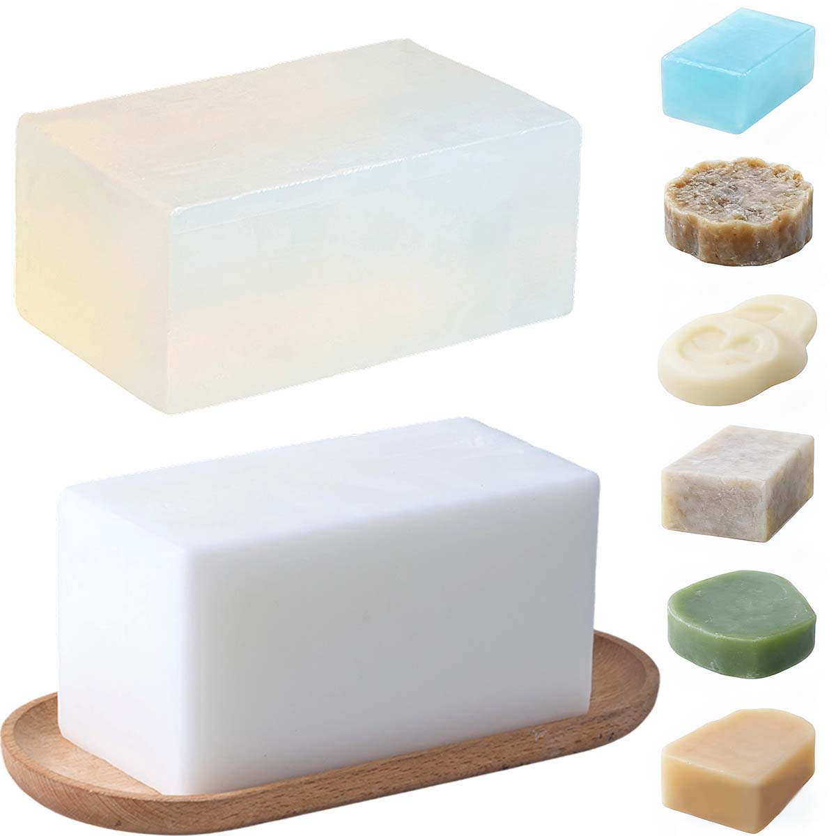 Soap Making Things - 1000g クリアホワイトソープベース DIY 手作りアロマセラピーソープ原料 グリセリン バスフォームバタークラフト製作用品