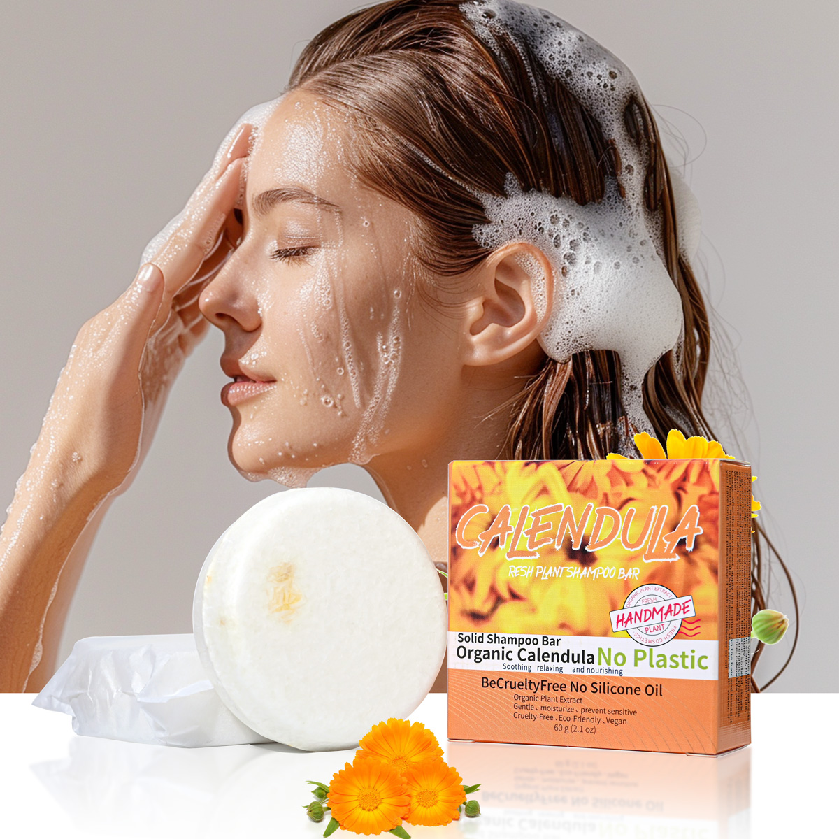 Soap Making Fragrance Oil - カレンデュラの花と植物のエッセンシャルオイルシャンプーソープ、豊かな香りの手作り石鹸、オイルコントロールと保湿効果のあるヘアケア