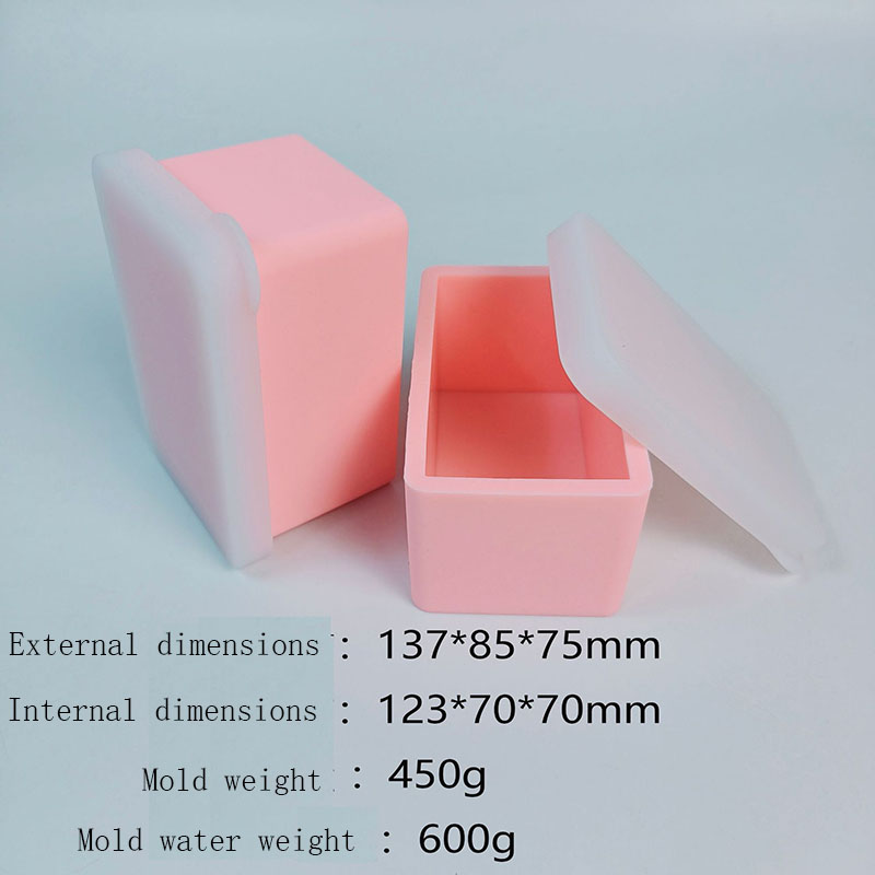 Soap Making Process - 蓋付きシリコンローフ型、手作り石鹸製造用の長方形コールドプロセス石鹸型