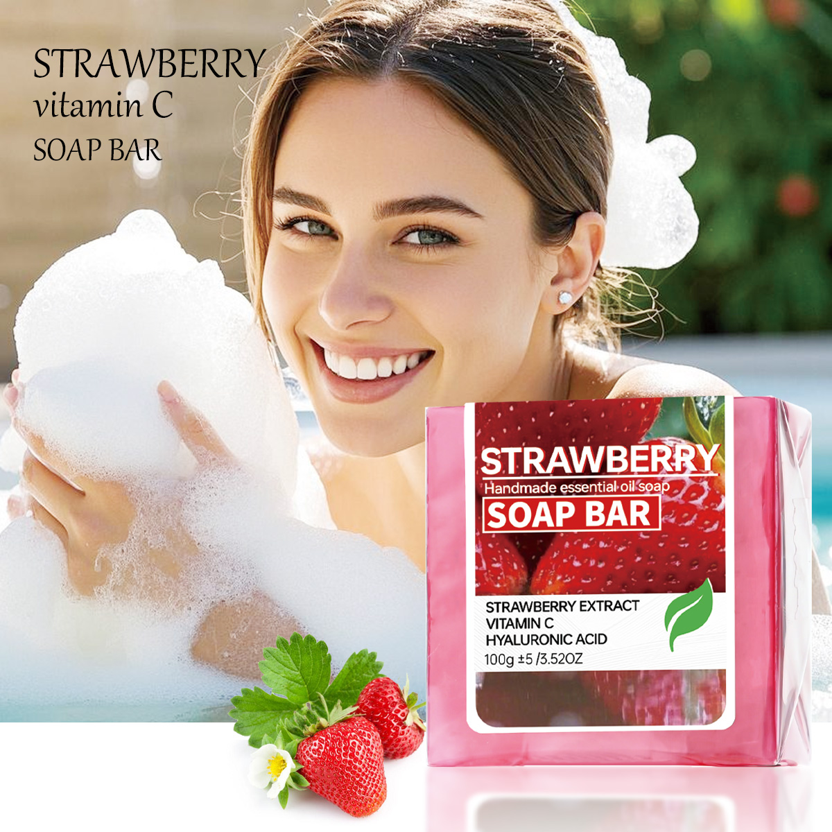 Soap Making Fragrance Oil - イチゴフルーツジャムピューレ精油石鹸手作り石鹸、洗顔・入浴用石鹸、フルーティーな香りの石鹸、スイータ