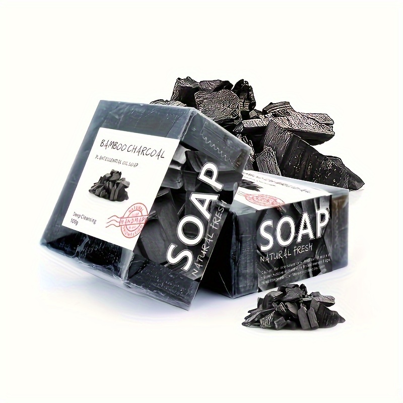 Soap Making Fragrance Oil - エッセンシャルオイル配合の保湿手作り竹炭石鹸 100g – 濃厚な泡、ディープクレンジング、保湿
