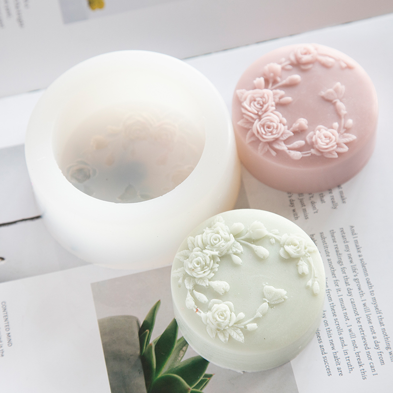 Soap Making Things - ラウンド形状バラの花手作り石鹸シリコーン型牡丹バラの花石鹸金型香りキャンドル樹脂石膏型