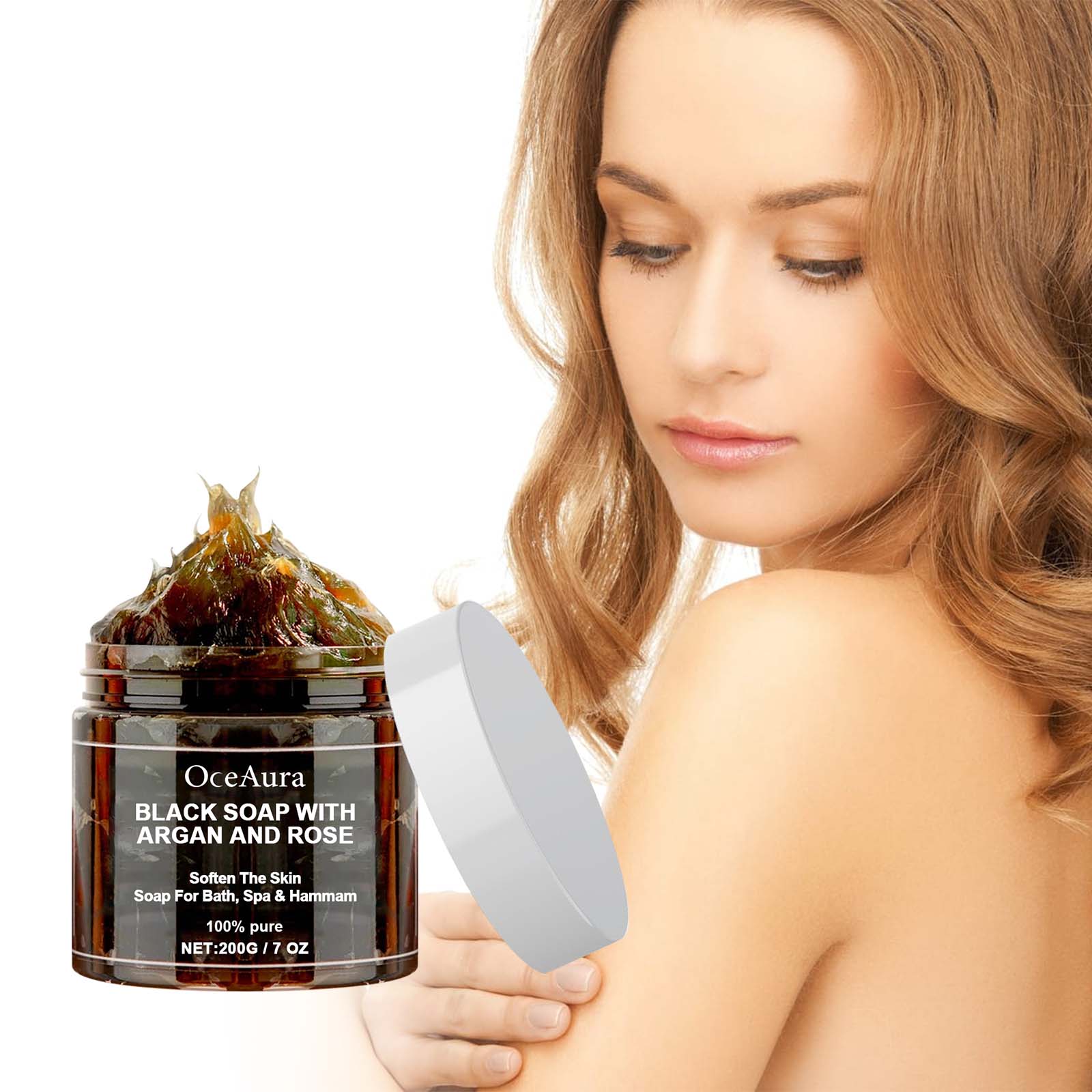 Soap Making Fragrance Oil - オセアウラ ブラックソープ アルガン＆ローズ配合 ブラックベルディソープ 角質除去 ボディスクラブ