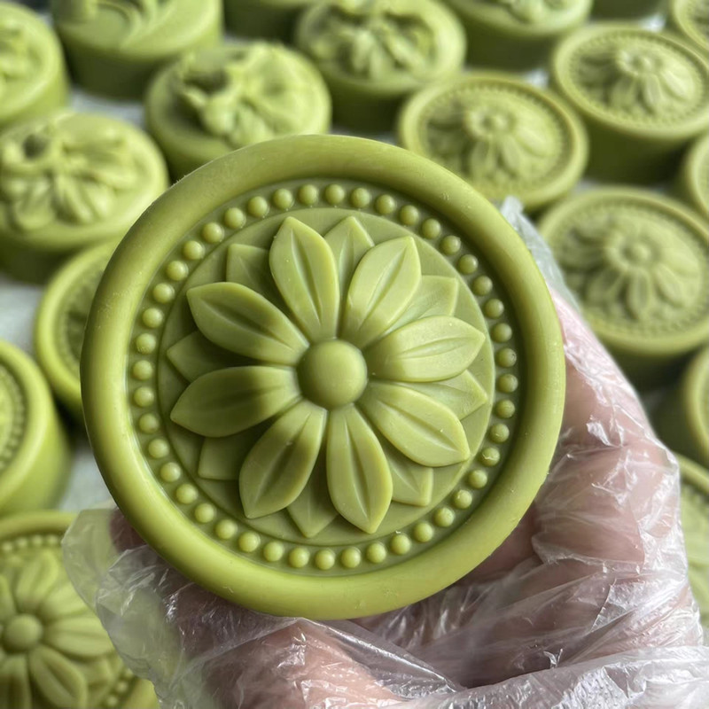 Soap Making Process - ラウンドクラシック石鹸型 DIY 手作り花石鹸金型天然コールドプロセスシリコーン石鹸型ケーキマスー金型