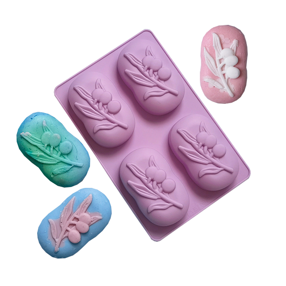 4 キャビティオーバルオリーブツリーシリコーン石鹸型 DIY - Soap Making Things のレビューと価格