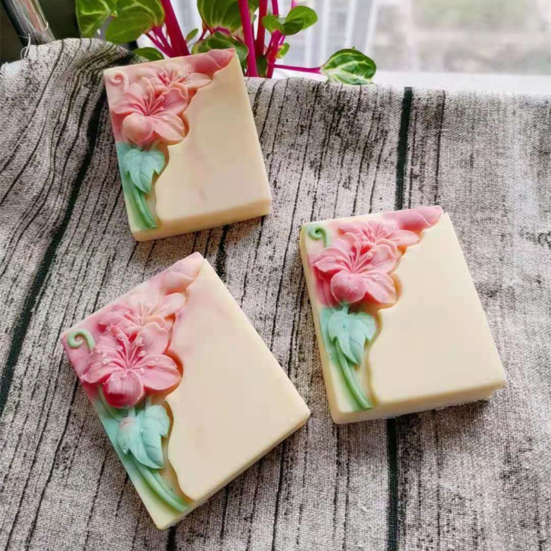 かわいい花の石鹸型,長方形,オゾン発生器,冷プロセス石鹸用, - Soap Making Process のレビューと価格
