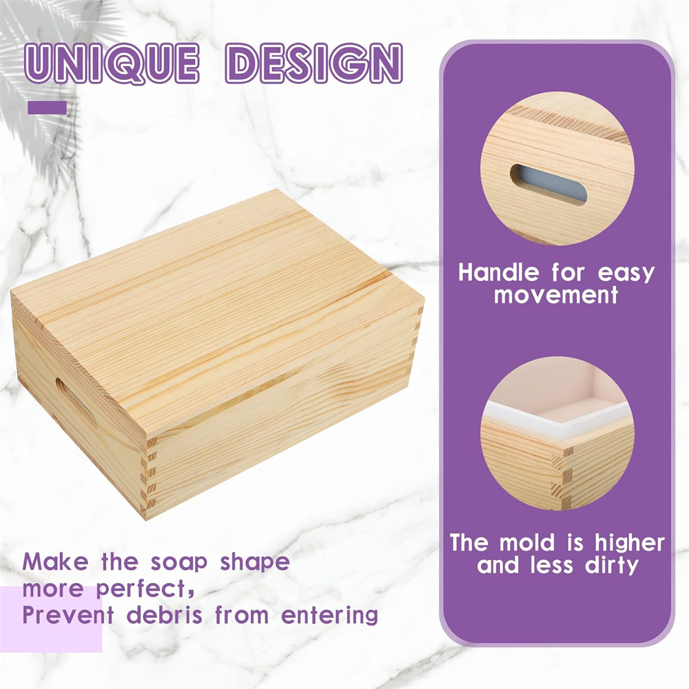 大型石鹸型長方形シリコンライナーモールド木箱と蓋付き DIY - Soap Making Things のレビューと価格