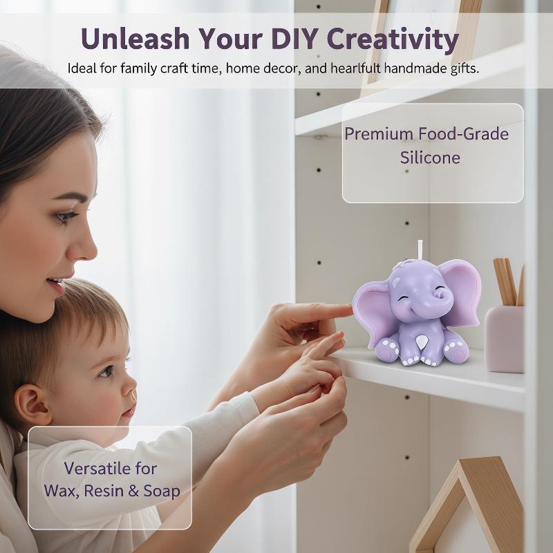 かわいい3D象型シリコンキャンドルモールド、簡単リリース、再 - Soap Making Bar のレビューと価格