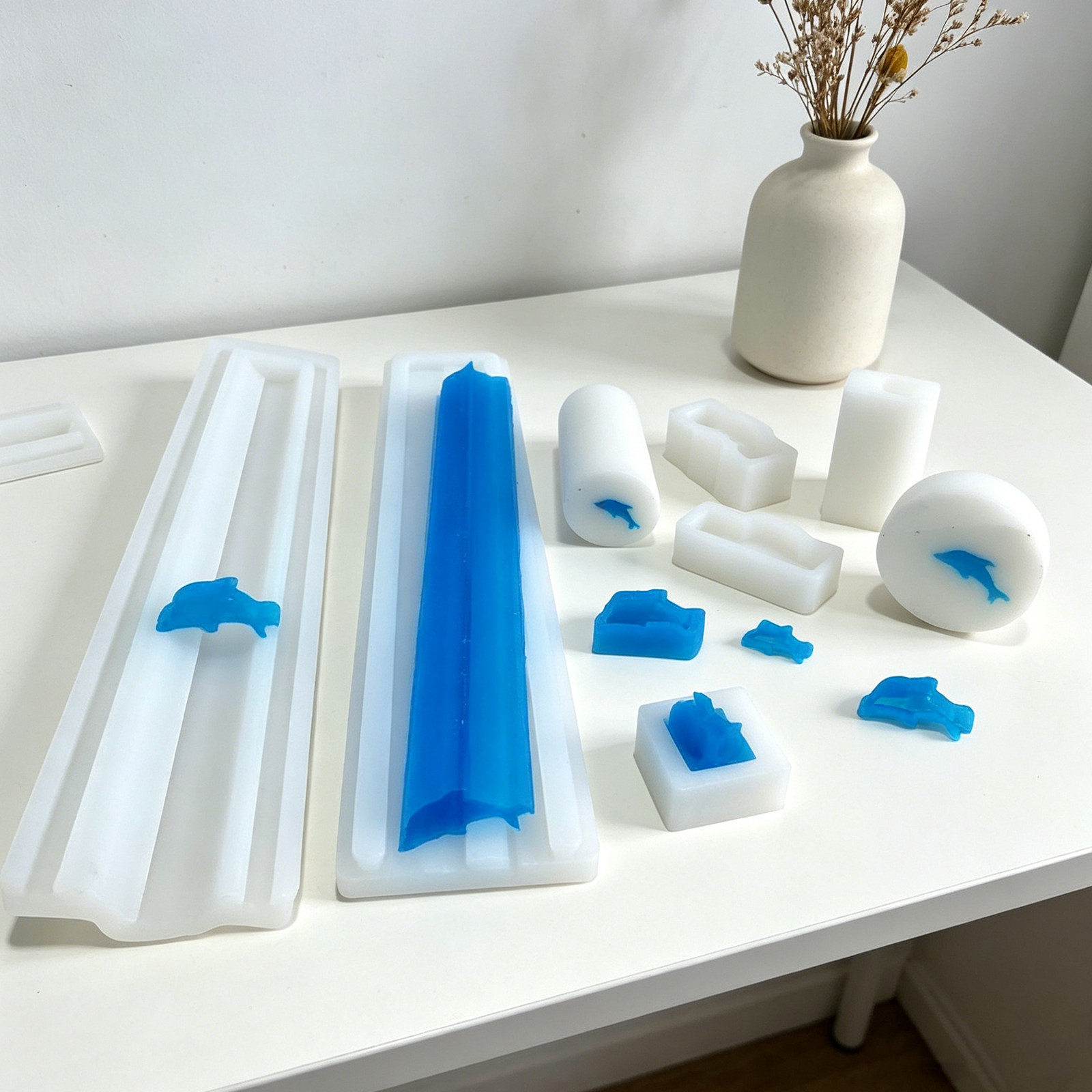 ドルフィン型ロングチューブシリコンソープモールド1セット、食 - Soap Making Process のレビューと価格
