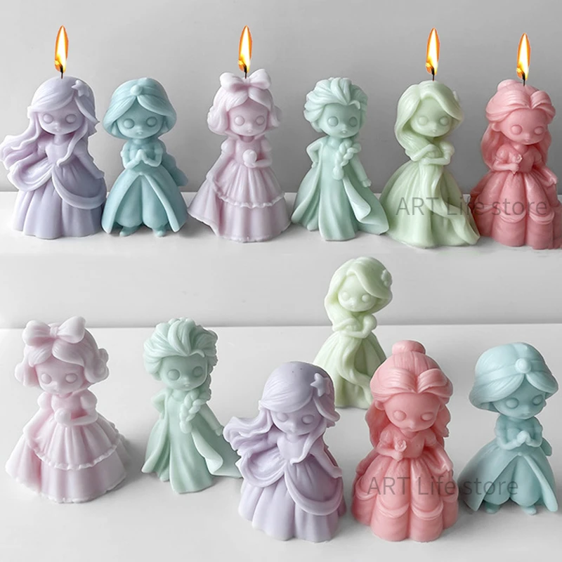 シリコンプリンセスドールキャンドルモールド、3Dガールポート - Soap Making Things のレビューと価格