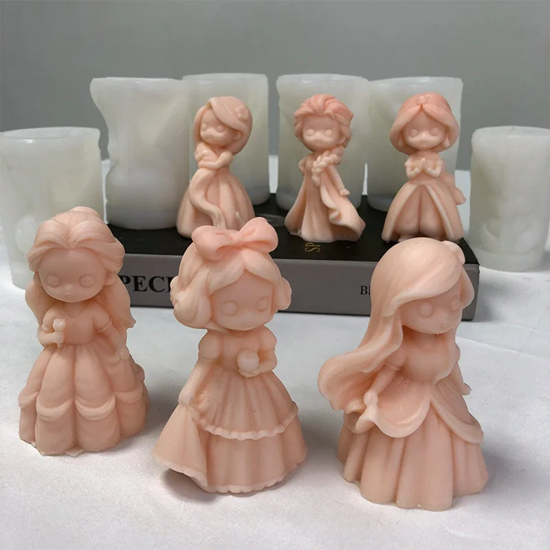 シリコンプリンセスドールキャンドルモールド、3Dガールポート - Soap Making Things のレビューと価格