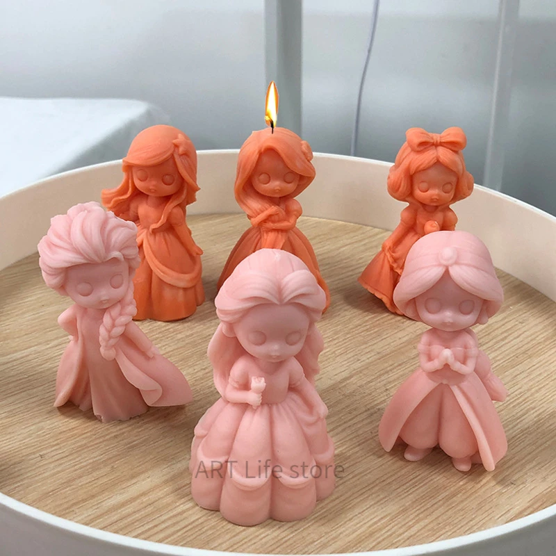 シリコンプリンセスドールキャンドルモールド、3Dガールポート - Soap Making Things のレビューと価格