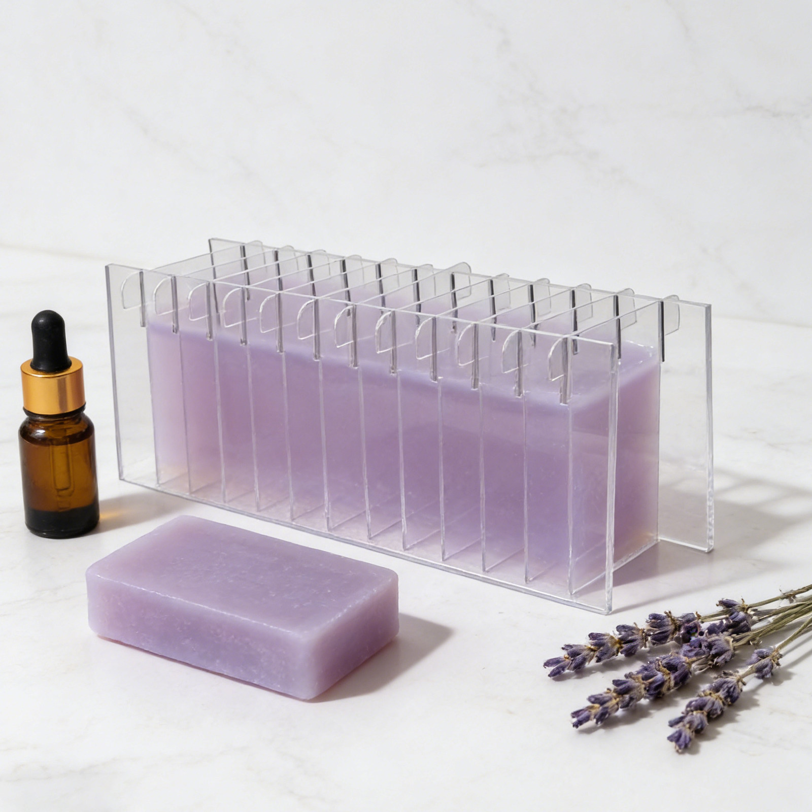 アクリル製石鹸分割ボード シリコンモールド用 透明精密計量ツ - Soap Making Process のレビューと価格