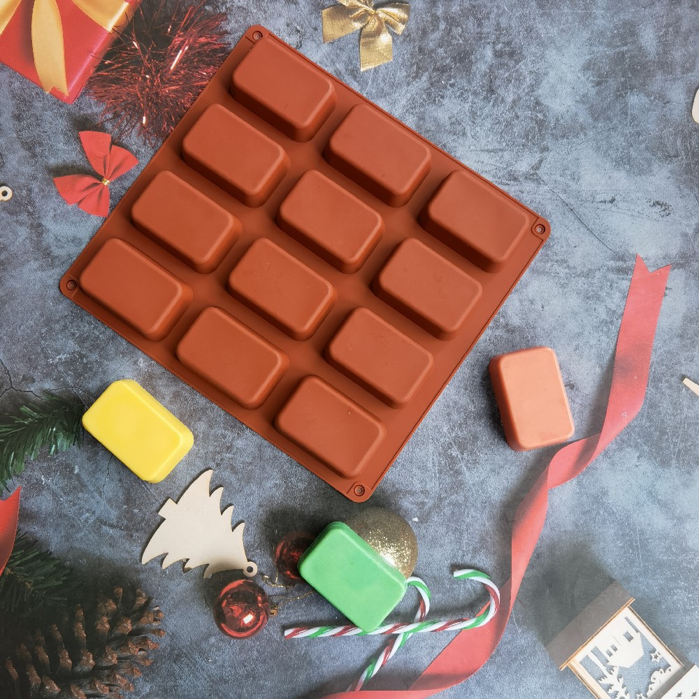 12キャビティスクエアシリコン石鹸型キャンドルキャンドルキャ - Soap Making Things のレビューと価格