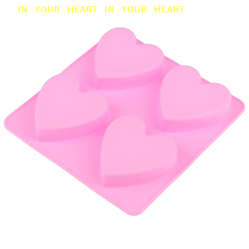 【X】4つの空洞を持つ手作りシリコン石鹸型 ハート型 3Dク - Soap Making Things のレビューと価格