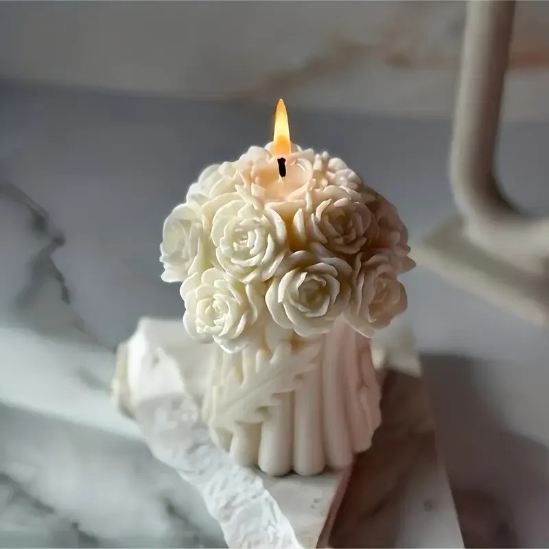 最高品質のバラの花束シリコンキャンドルモールドDIY手作りク - Quality Soap Making Kit のレビューと価格
