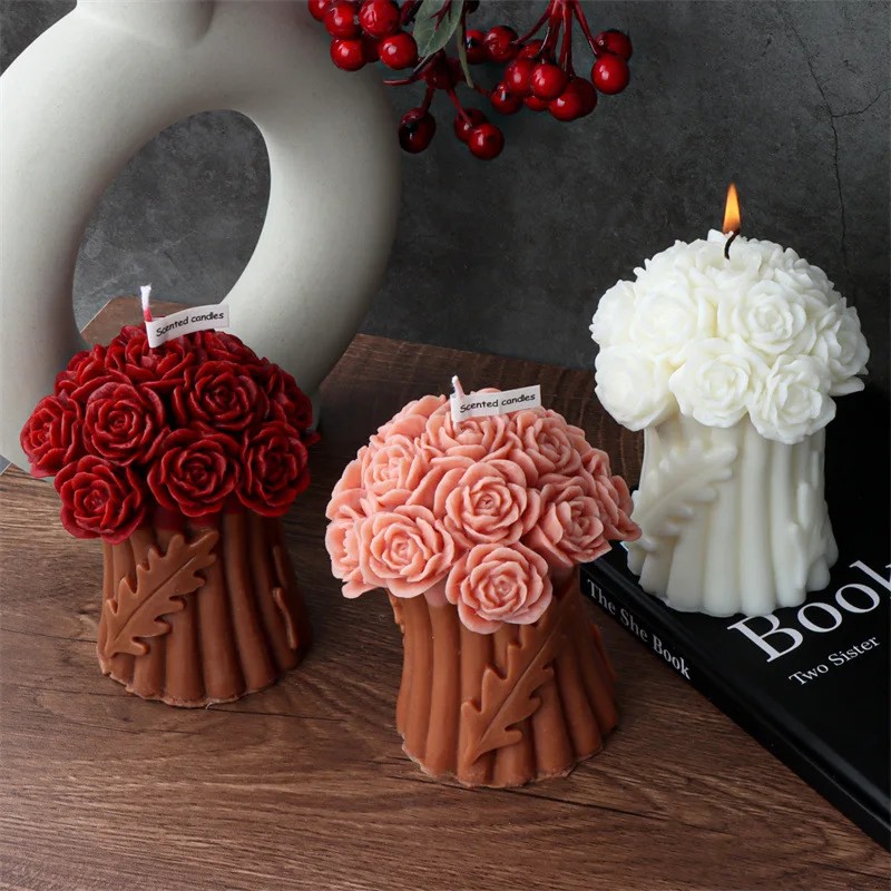 最高品質のバラの花束シリコンキャンドルモールドDIY手作りク - Quality Soap Making Kit のレビューと価格