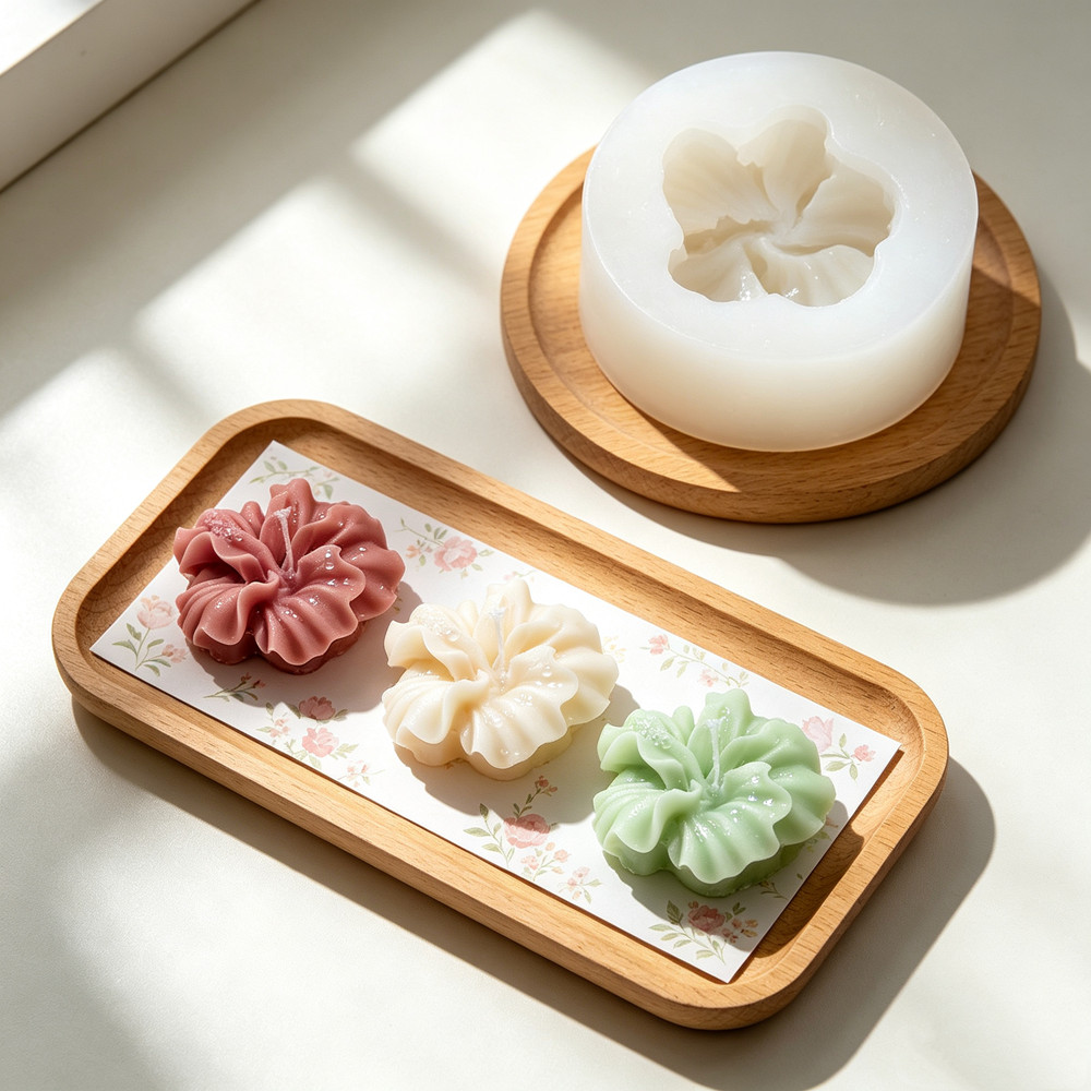 2個入りハイビスカスフラワーキャンドルモールド、ポリマークレ - Soap Making Things のレビューと価格