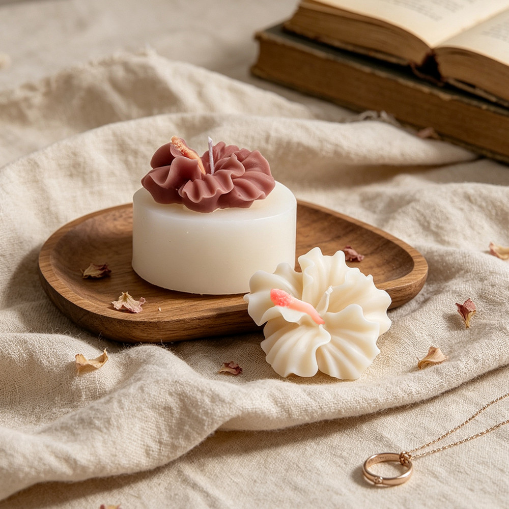 2個入りハイビスカスフラワーキャンドルモールド、ポリマークレ - Soap Making Things のレビューと価格
